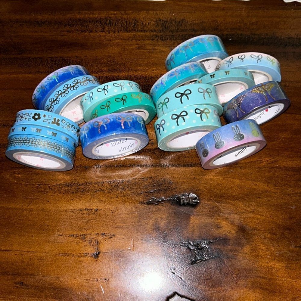 Simply Gilded 16 NEW Washi tapes Different colors and sizes